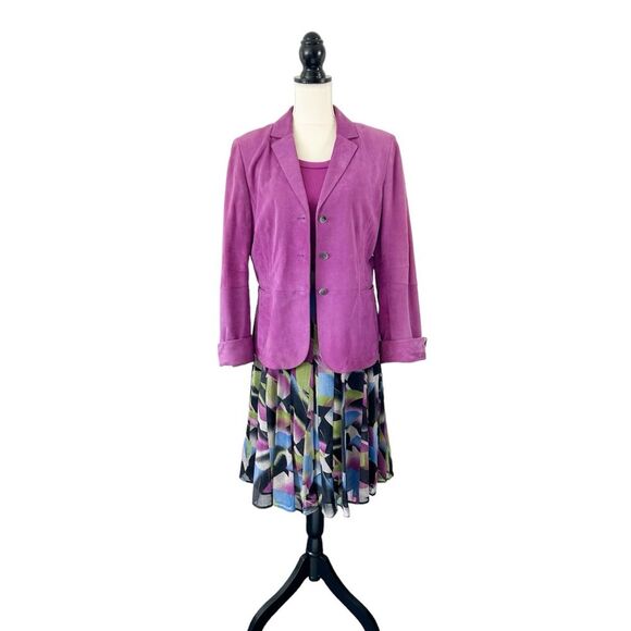 Jones New York Women’s Multicolor Geometric A-Line Midi Pleated Wool Skirt Sz 12 - Picture 9 of 11